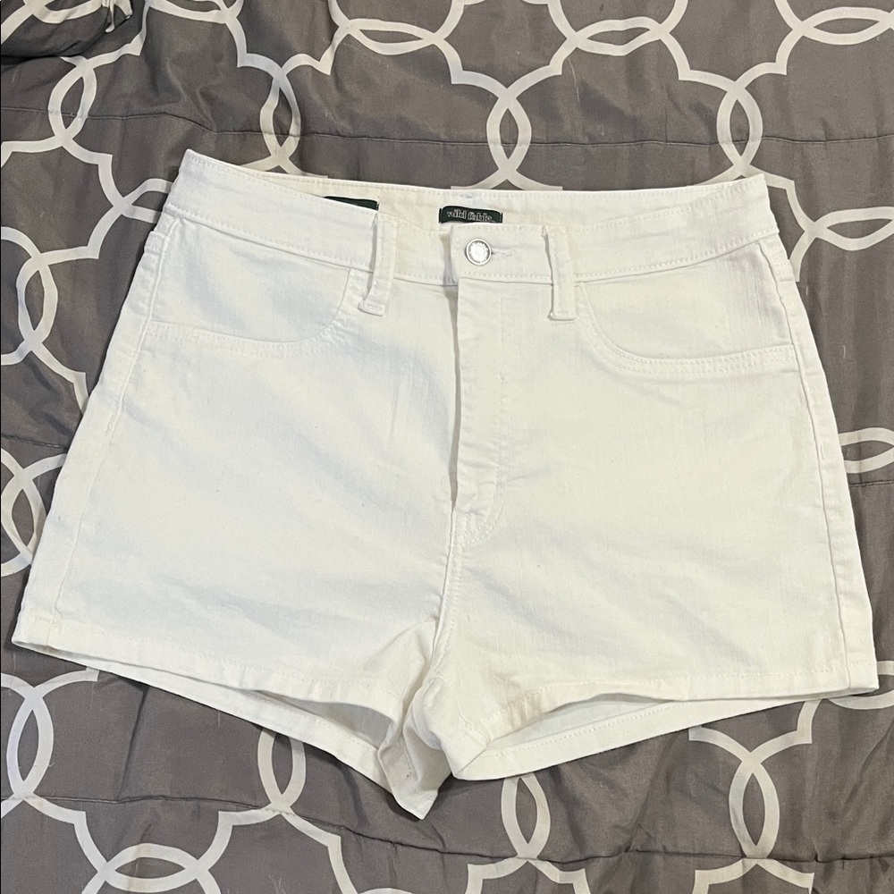 wild fable White High-Rise Denim Shorts